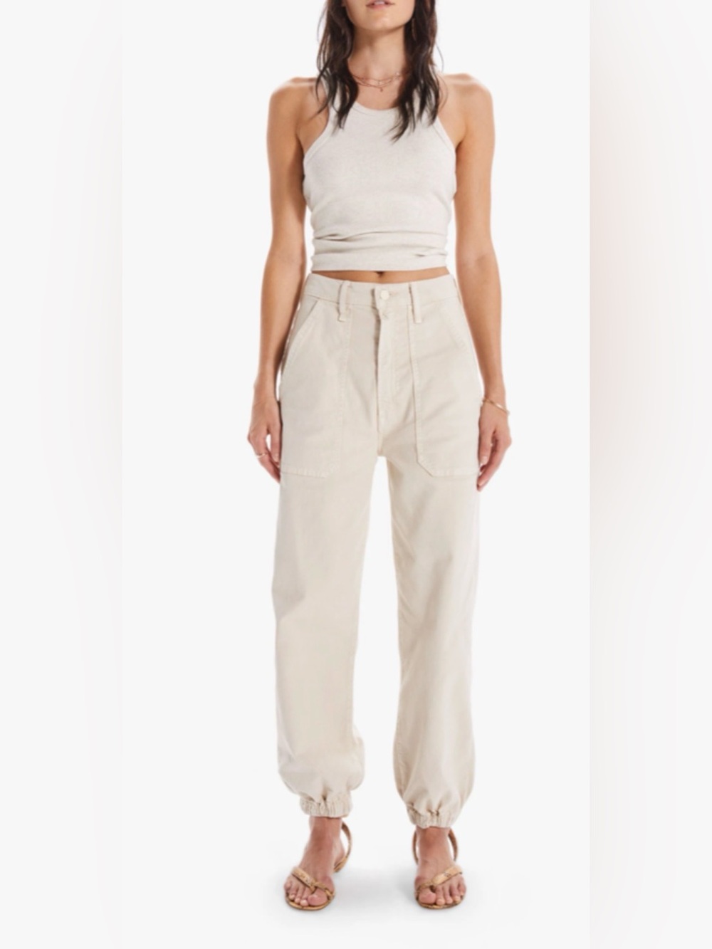 NWT MOTHER Jeans The Wrapper Patch Springy Ankle Pant